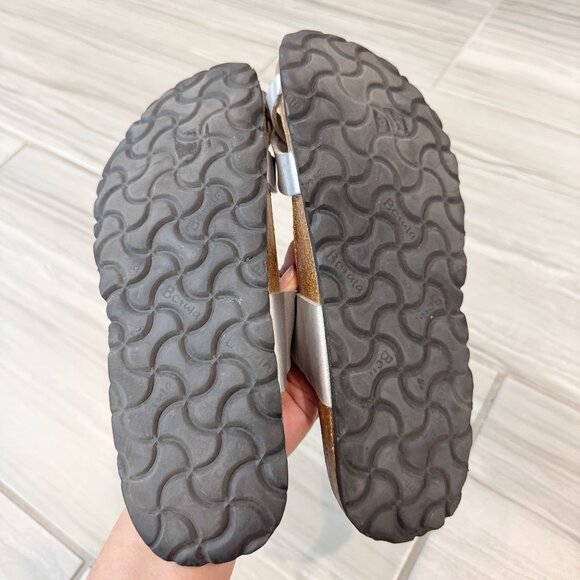 Betula Birkenstock Mayari Leather Strap Sandals in Silver Brown Summer Size 7 - Picture 9 of 10